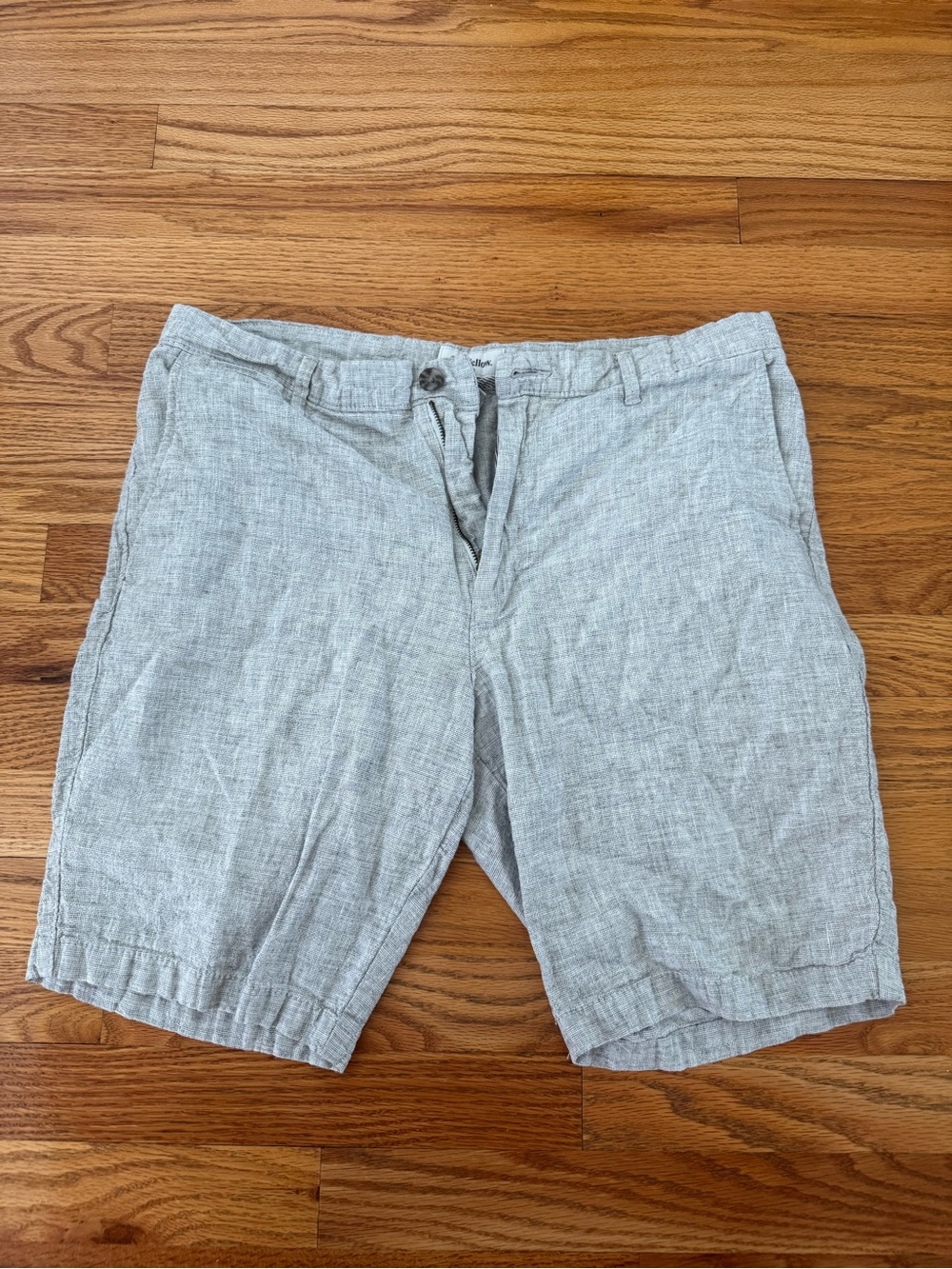 Goodfellow & Co Light Gray Flat Front Linen-Blend Shorts